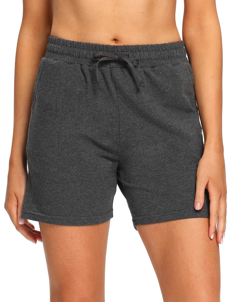 EZRUN Womens Bermuda Shorts Summer Sweat Shorts with Deep Pockets 5" Cotton Shorts for Women Gym Workout - Image 3